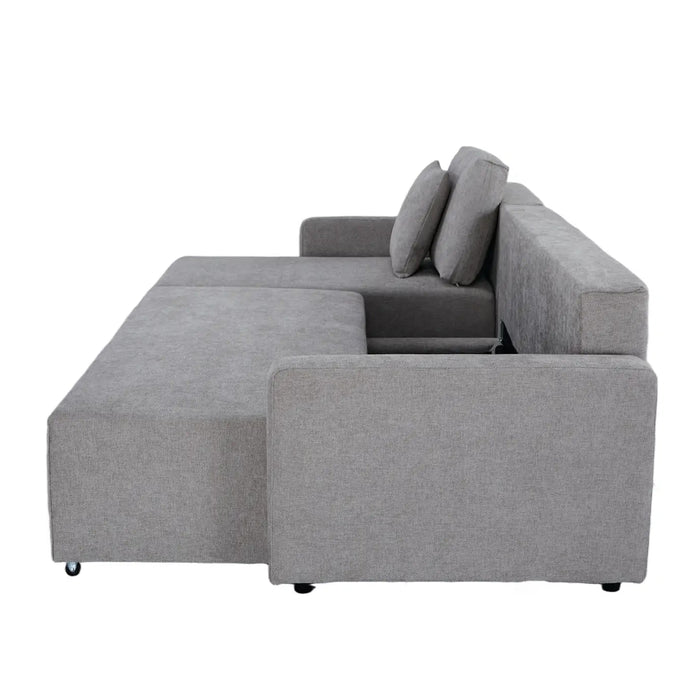 Maison L Shape Sofa Bed Grey Kiana
