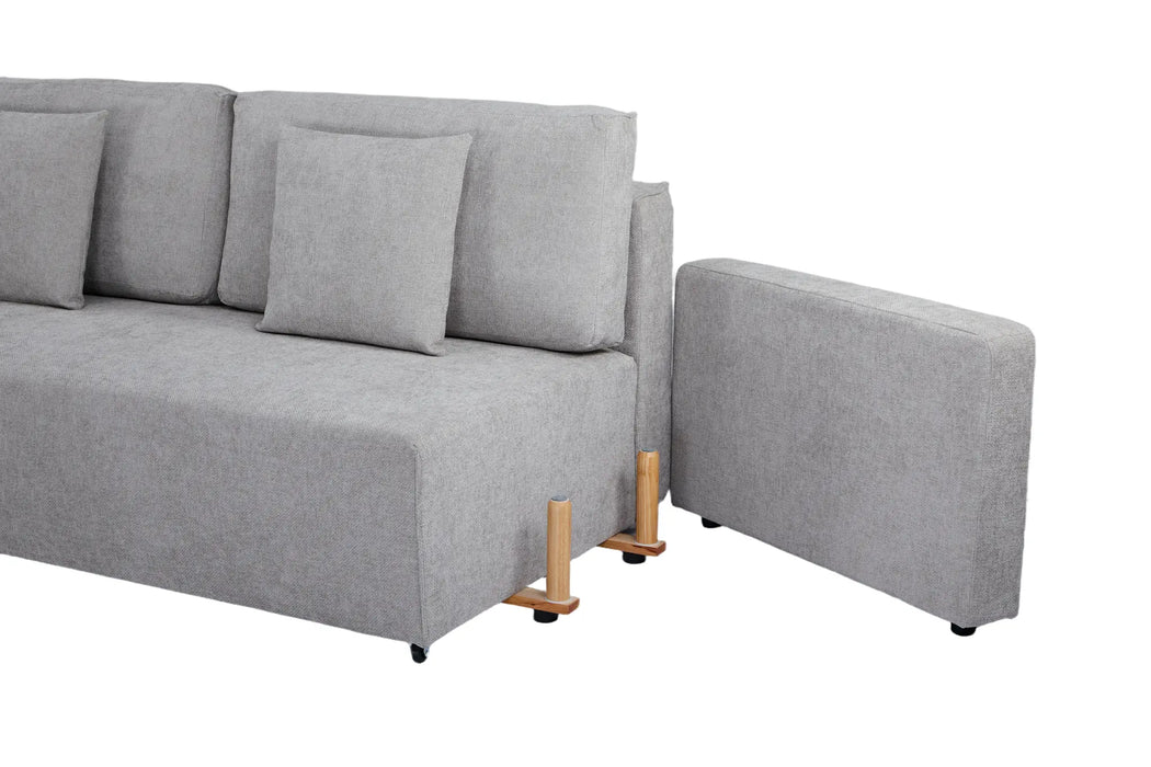 Maison L Shape Sofa Bed Grey Kiana