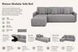 Maison L Shape Sofa Bed Grey Kiana