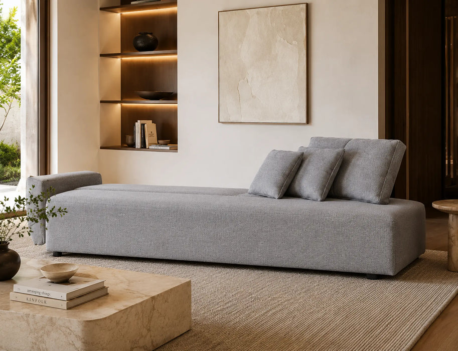 Maison L Shape Sofa Bed Grey Kiana