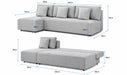 Maison L Shape Sofa Bed Grey Kiana
