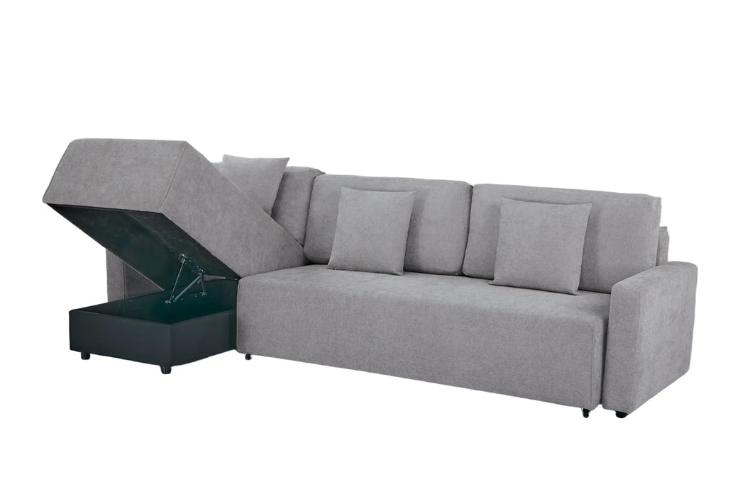 Maison L Shape Sofa Bed Grey Kiana