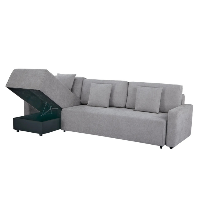Maison L Shape Sofa Bed Grey Kiana