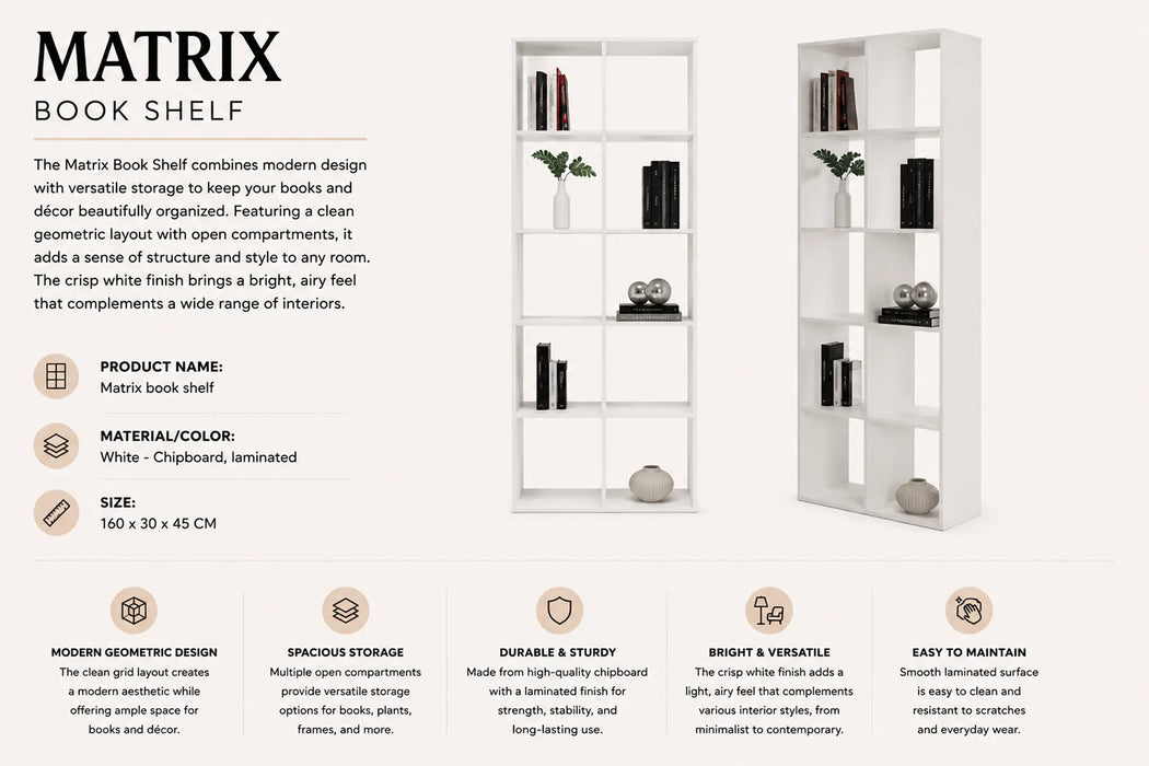 Matrix book shelf White Kiana