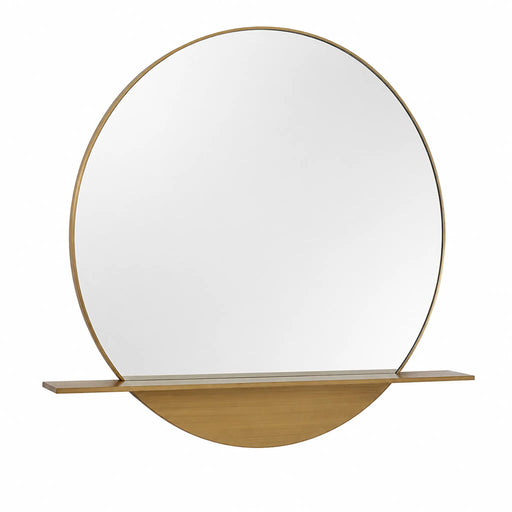 Meridian Brass Framed mirror With shelf Kiana