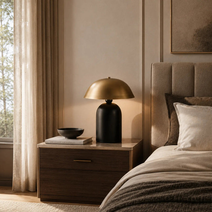 Modern Brass-Dome Table Lamp