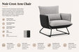 Noir Crest Arm Chair Kiana