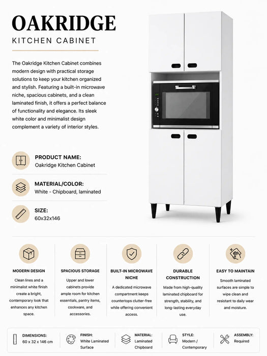 Oakridge Kitchen Cabinet White Kiana
