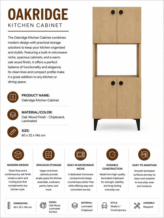 Oakridge Kitchen Cabinet Walnut Kiana