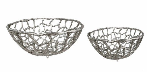 Openwork Decorative Metal Bowl - Silver Kiana