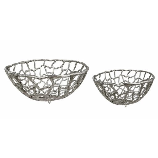 Openwork Decorative Metal Bowl - Silver Kiana