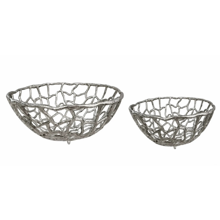 Openwork Decorative Metal Bowl - Silver Kiana