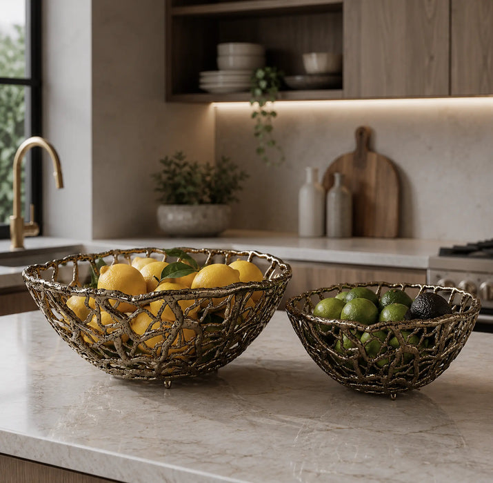 Openwork Decorative Metal Bowl - Brozne Kiana