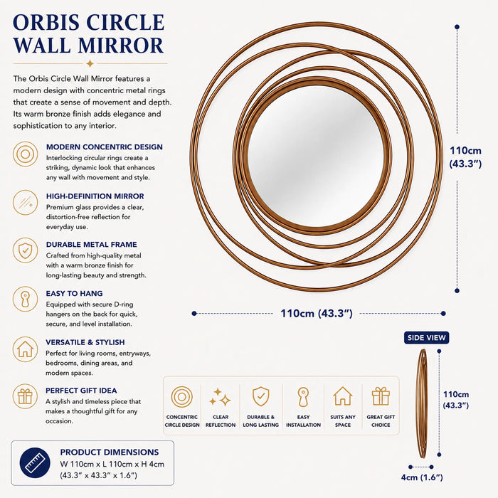 Orbis Gold Framed mirror Kiana