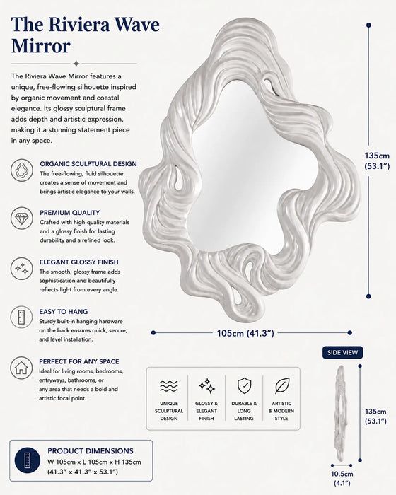 Riviera Wave Framed mirror Kiana