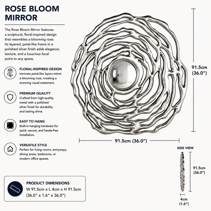 Rose Bloom Framed Mirror Kiana