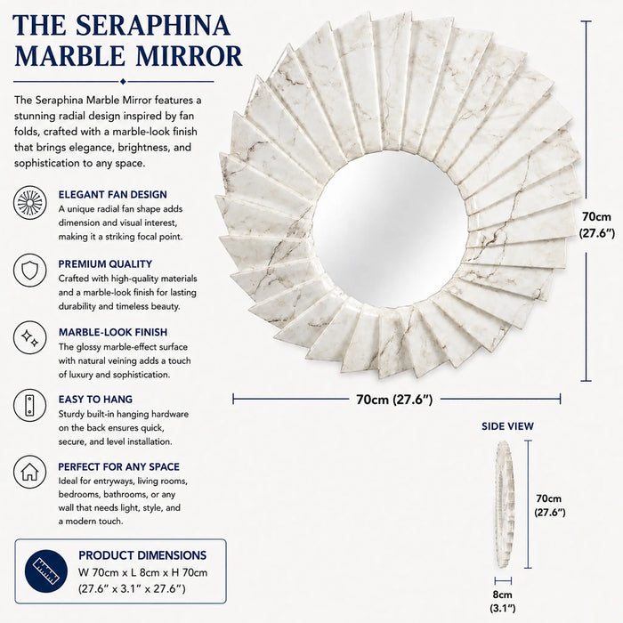 Seraphina  Marble Framed Mirror Kiana