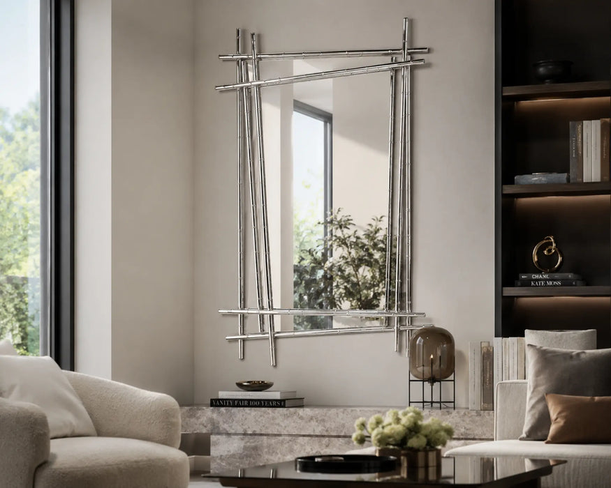 Silver Linear Opulence Frame GridFramed mirror Kiana