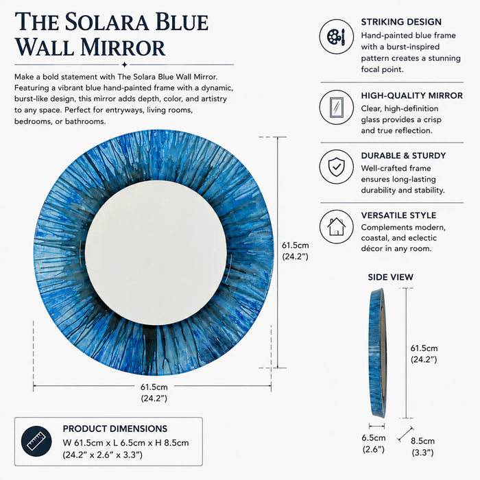 Solara Blue Framed mirror Kiana