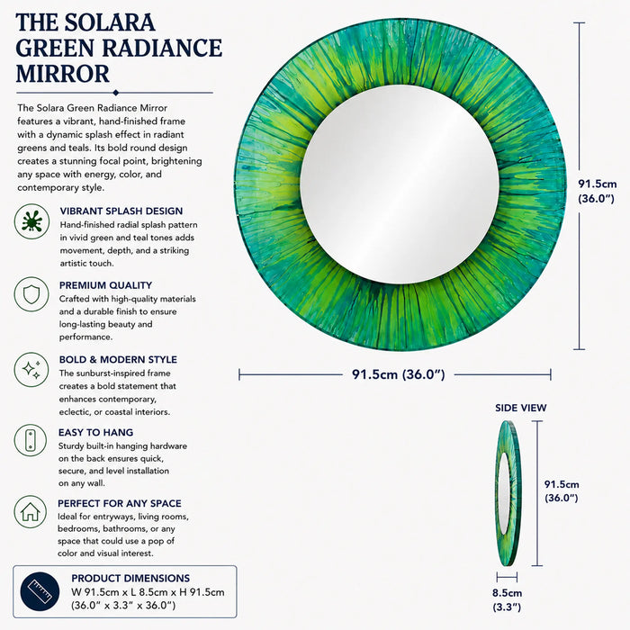 Solara Green Radiance Framed mirror Kiana