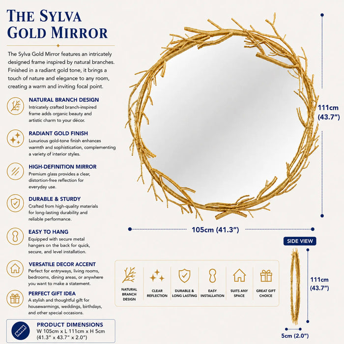 Sylva Gold Framed Mirror Kiana