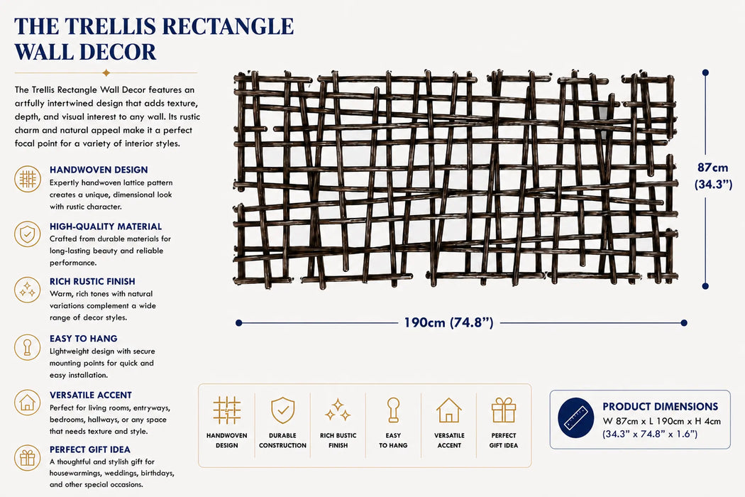 Trellis Rectangle Framed mirror Kiana