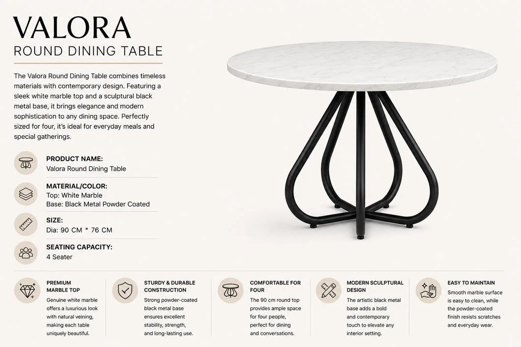 Valora Round dining table Kiana