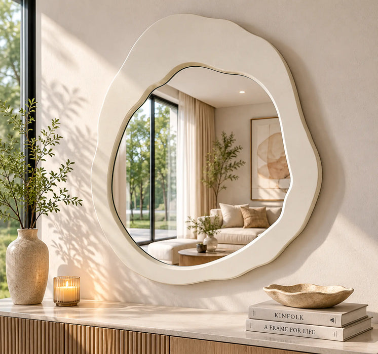 White Harp Framed Mirror Kiana