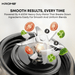 Blender with ingredients and text about Krome blender's power and performance