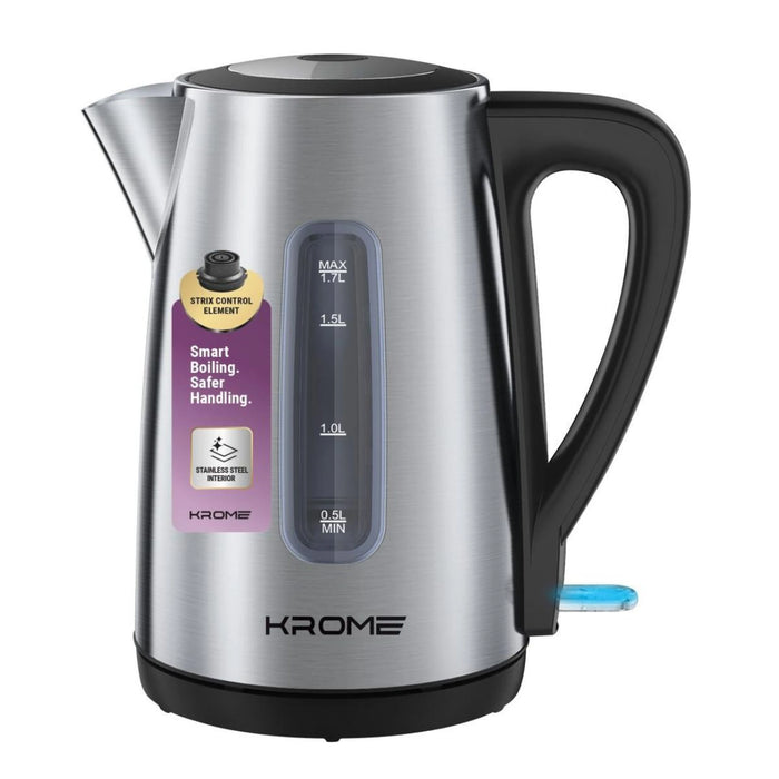 Krome 1.7 L Capacity Kettle | Auto Shut Off | Cord Storage | KR-KTSS210PD