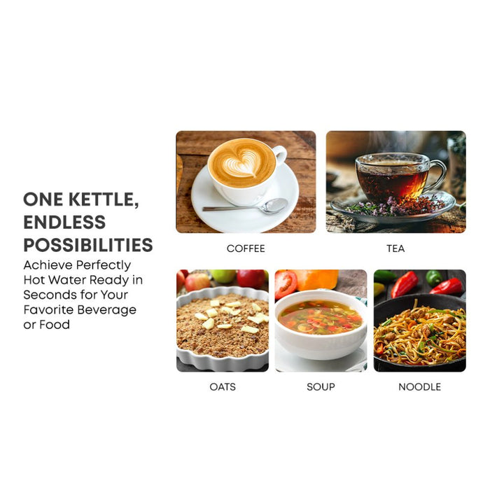 Krome 1.7L Glass Kettle |  360 Rotational Base | Auto Shut-Off | Boil Dry Protection | KR-KTG100D