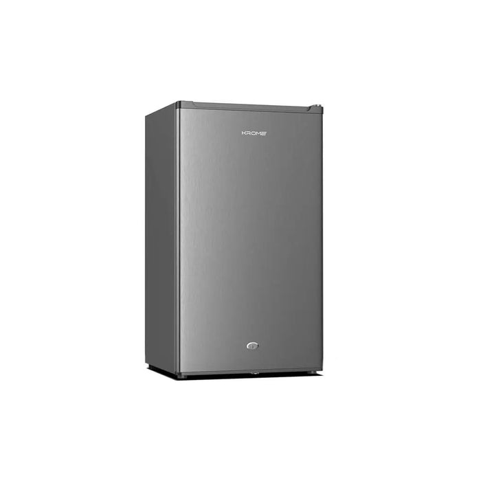 KROME 120L Single Door Refrigerator | Energy Class E/F | Ideal for Small Spaces | Reversible Door | Mini Fridge Suitable for Kitchen, Bedroom, Office & Bar | Inox Silver | KR-RDC120H