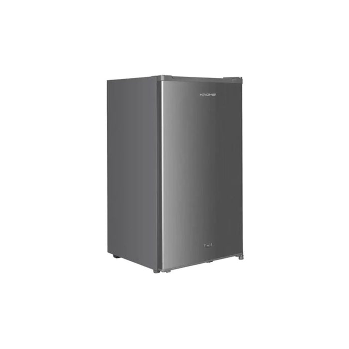 KROME 120L Single Door Refrigerator | Energy Class E/F | Ideal for Small Spaces | Reversible Door | Mini Fridge Suitable for Kitchen, Bedroom, Office & Bar | Inox Silver | KR-RDC120H