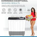 KROME 15KG Twin Tub Semi-Automatic Washing Machine | Powerful Wash with Mechanical Wash Timer | Intuitive Control | Durable Aluminium Spin Motor | 460W Wash & 200W Spin Input Power | White | KR-WSA150K EROS