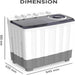 KROME 15KG Twin Tub Semi-Automatic Washing Machine | Powerful Wash with Mechanical Wash Timer | Intuitive Control | Durable Aluminium Spin Motor | 460W Wash & 200W Spin Input Power | White | KR-WSA150K EROS