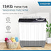 KROME 15KG Twin Tub Semi-Automatic Washing Machine | Powerful Wash with Mechanical Wash Timer | Intuitive Control | Durable Aluminium Spin Motor | 460W Wash & 200W Spin Input Power | White | KR-WSA150K EROS