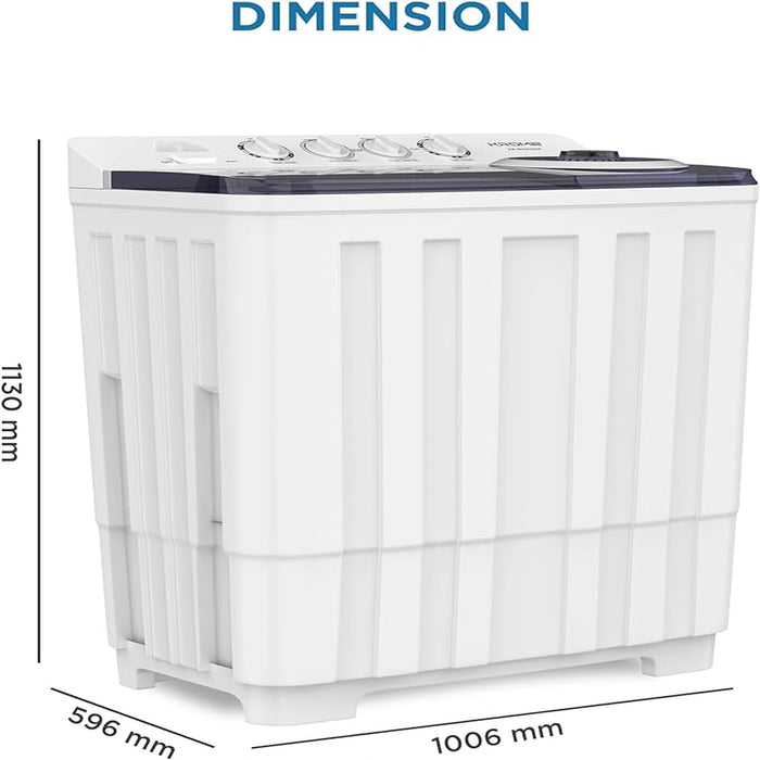 KROME 20KG Twin Tub Semi-Automatic Washing Machine | Powerful Wash with Mechanical Wash Timer | Intuitive Control | Durable Aluminium Spin Motor | 480W Wash & 200W Spin Input Power | White | KR-WSA200K