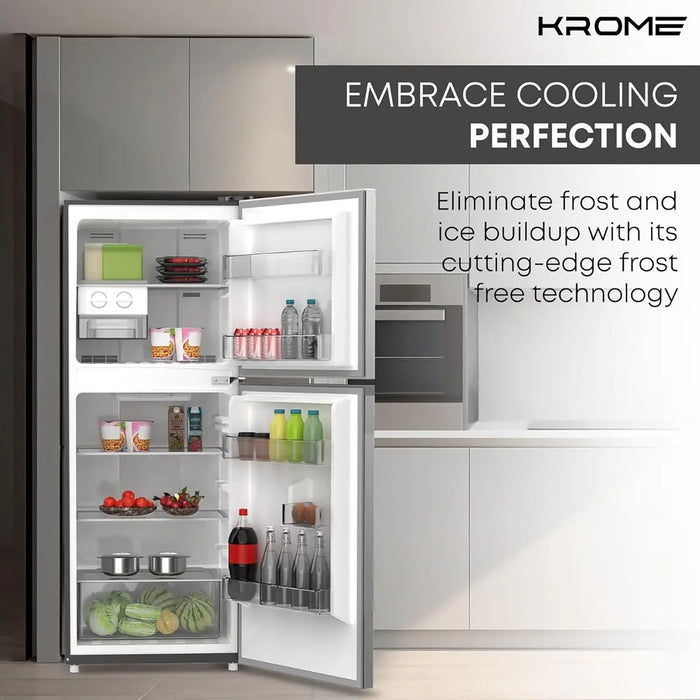 Krome 260L Double Door Top Mounted Refrigerator|KR-RFF260SM