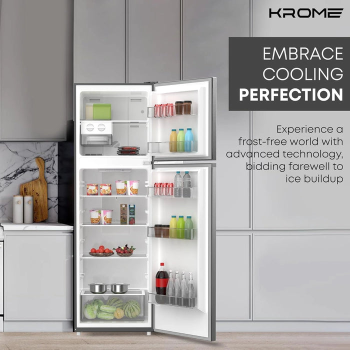 Krome 330L Double Door Top Mounted Refrigerator |KR-RFF330SM