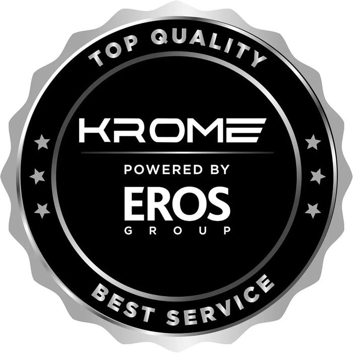 Krome logo with 'Powered by Eros Group' text on a black background