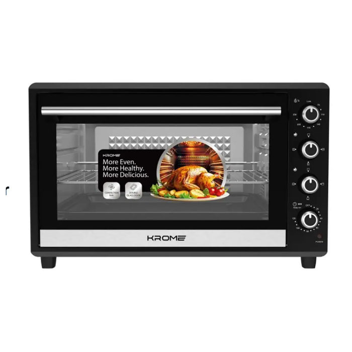 Krome 65L Electric Oven | Rotisserie & Convection Fan | 4 Knob Control | 120 Minutes Timer | KR-EO70RC