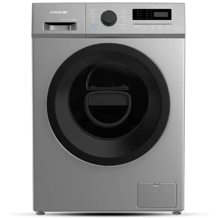 KROME 7Kg 1400 RPM Front Loading Washing Machine | LED Display | BLDC Inverter Motor | 12 Wash Programs | 4 Star Energy Efficient | Variable Temperature Setting | Titanium | KR-WFL70SSI