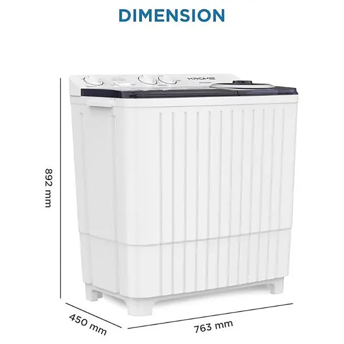 KROME 8KG Twin Tub Semi-Automatic Washing Machine | Powerful Wash | Mechanical Wash Timer | Intuitive Control | Durable Aluminium Spin Motor | 360W Wash & 170W Spin | White | KR-WSA80K