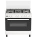 Krome 90x60cm Cooking Range| Matte Stainless Steel | Dual Layer Tempered Glass| Auto Ignition| Cast Iron Pan Support| Flame Failure Device| Adjustable Legs| LPG 28mbar| KR-CR9060G EROS