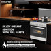 Krome 90x60cm Cooking Range| Matte Stainless Steel | Dual Layer Tempered Glass| Auto Ignition| Cast Iron Pan Support| Flame Failure Device| Adjustable Legs| LPG 28mbar| KR-CR9060G EROS