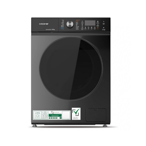 Krome Front Loading Washer Dryer Machine | 9 Kg Washing | 6Kg Drying | 1400 RPM Spin | Variable Temperature | Foam Sensing & Removal | Auto Restart | Child Lock | Titanium | KR-WD96STI EROS