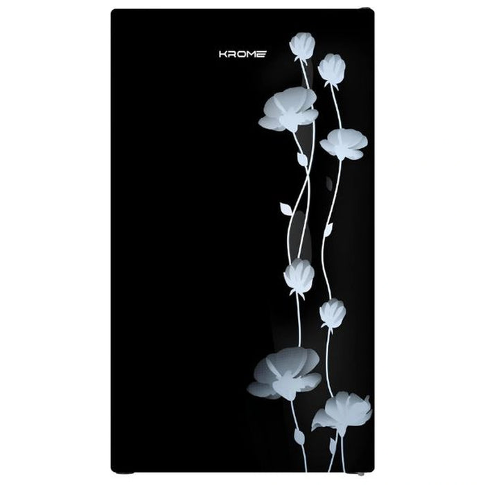 Krome Glass Door Refrigerator | 141L Gross / 90L Net Capacity | Direct Cool | Floral Design | R600a Refrigerant | KR-RF141GG
