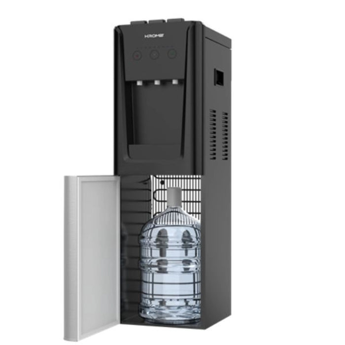KROME Top & Bottom Loading Water Dispenser | Hot, Cold & Normal Water (3 Taps) | Floor Standing | SUS 304 Tank | Food-Grade Silicone Tube | Child Lock | Silver & Black | KR-WDTBL 3TW