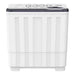 White and black semi-automatic washing machine on a white background