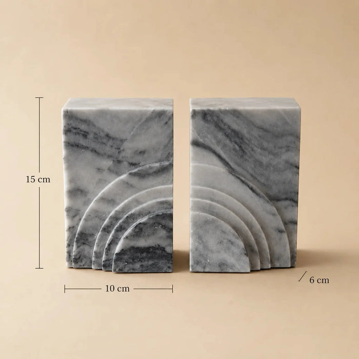 Arc Vein Marble Bookends